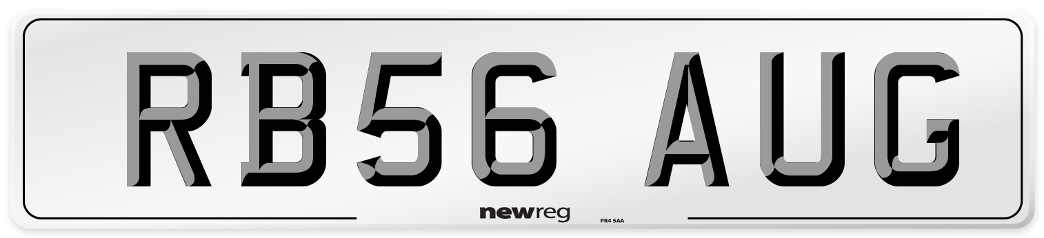 RB56 AUG Number Plate from New Reg
